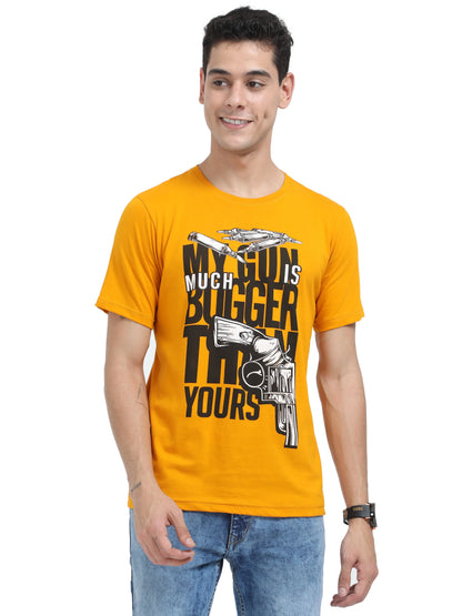 Fleximaa Men's Cotton Printed Round Neck Half Sleeve T-Shirt - fleximaa-so
