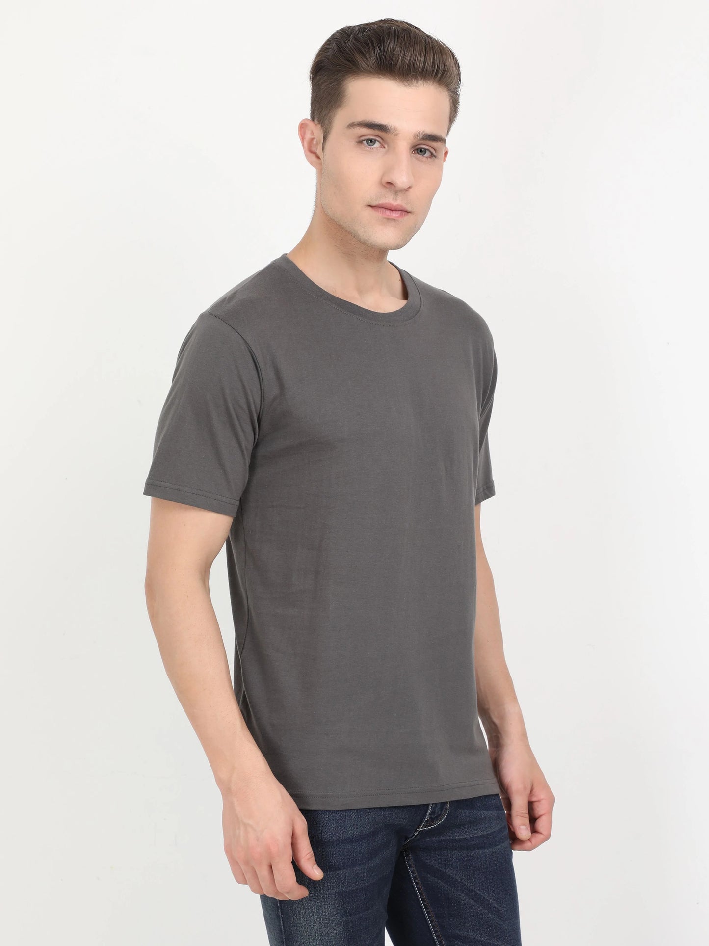 Fleximaa Men's Cotton Plain Round Neck Half Sleeve T-Shirt (Pack of 3) - fleximaa-so