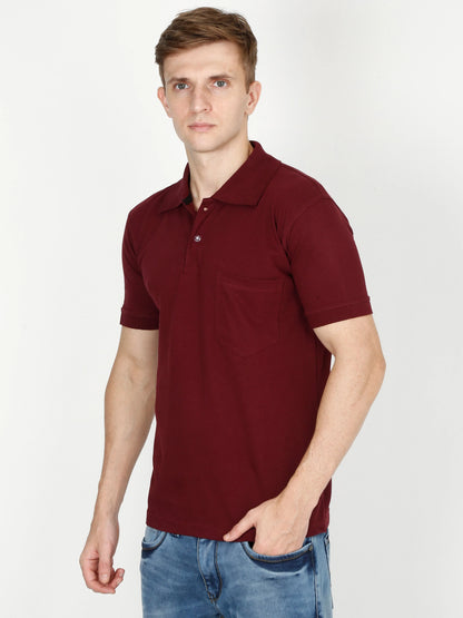 Fleximaa Men's Cotton Plain Polo Neck Half Sleeve T-Shirt - fleximaa-so