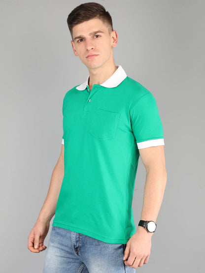 Fleximaa Men's Cotton Plain Polo Neck Half Sleeve T-Shirt - fleximaa-so