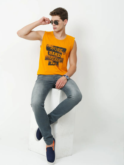 Fleximaa Men's Cotton Printed Sleeveless T-Shirt - fleximaa-so