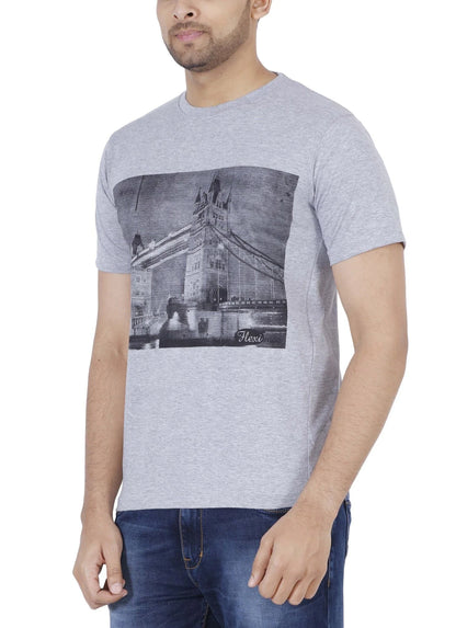 Fleximaa Men's Cotton Printed Round Neck Half Sleeve T-Shirt - fleximaa-so