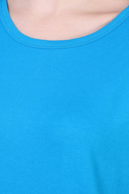 Fleximaa Women's Cotton Plain Round Neck Half Sleeve T-Shirt - fleximaa-so