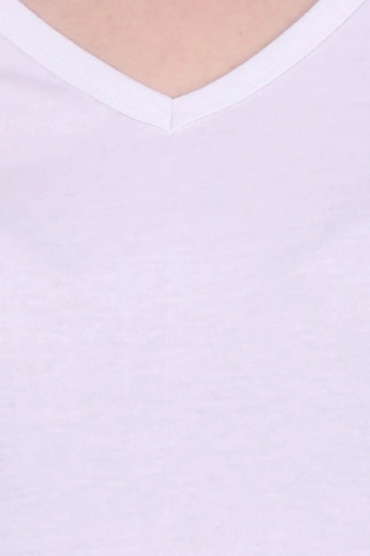 Fleximaa Women's Cotton Plain V Neck Half Sleeve T-Shirt-2 - fleximaa-so