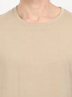 Men's Cotton Plain Round Neck Half Sleeve Biscuit Color T-Shirt
