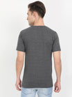 Men's Cotton Plain Round Neck Half Sleeve Charcoal Melange Color T-Shirt