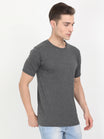 Men's Cotton Plain Round Neck Half Sleeve Charcoal Melange Color T-Shirt