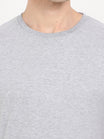 Men's Cotton Plain Round Neck Half Sleeve Grey Melange Color T-Shirt