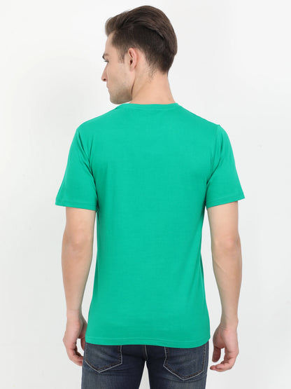 Men's Cotton Plain Round Neck Half Sleeve Pakistan Green Color T-Shirt