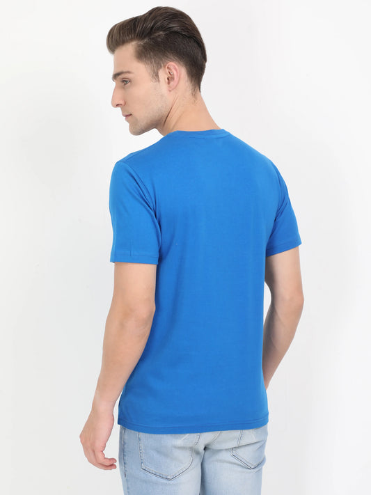 Men's Cotton Plain Round Neck Half Sleeve Royal Blue Color T-Shirt