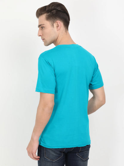 Men's Cotton Plain Round Neck Half Sleeve Shade Green Color T-Shirt