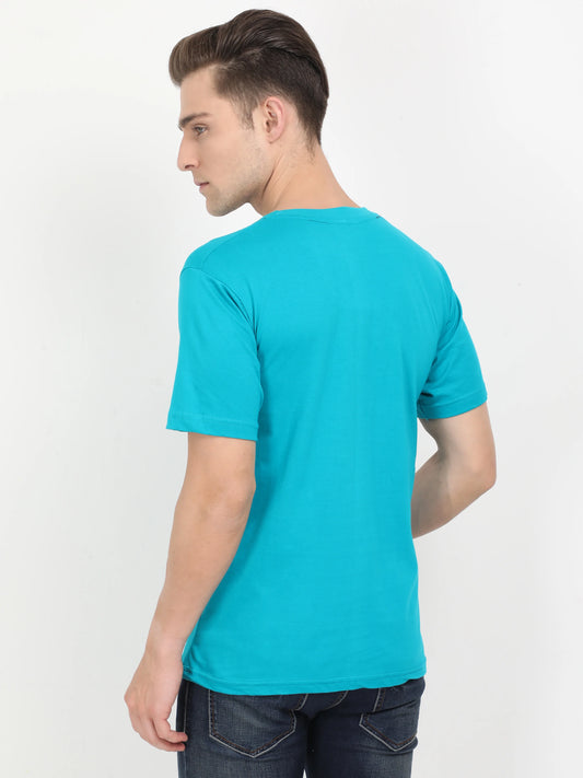 Men's Cotton Plain Round Neck Half Sleeve Shade Green Color T-Shirt