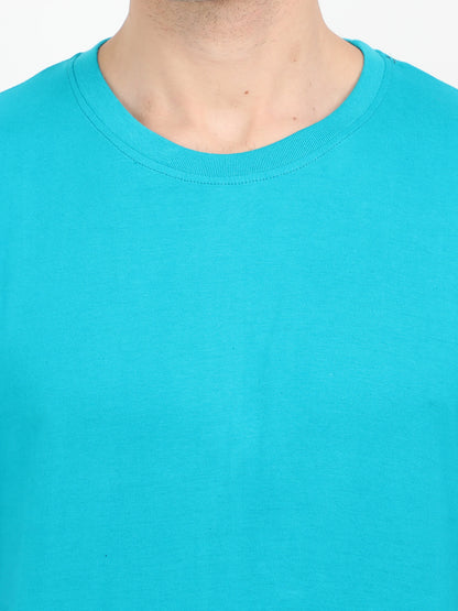 Men's Cotton Plain Round Neck Half Sleeve Shade Green Color T-Shirt