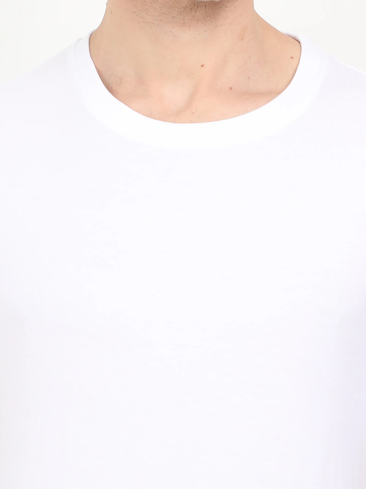 Men's Cotton Plain Round Neck Half Sleeve White Color T-Shirt