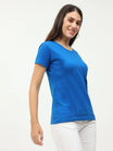Women's Cotton Plain Round Neck Half Sleeve Royal Blue Color T-Shirt