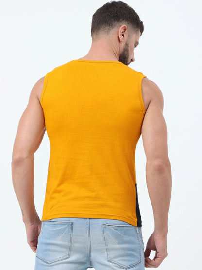Fleximaa Men's Cotton Color Block Sleeveless T-Shirt - fleximaa-so