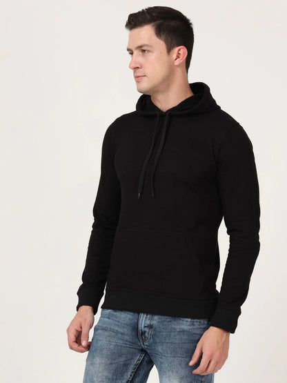 Fleximaa Men's Cotton Hooded Neck Plain Sweatshirt/Hoodies