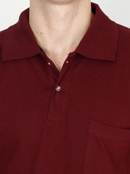 Fleximaa Men's Cotton Plain Polo Neck Half Sleeve T-Shirt - fleximaa-so
