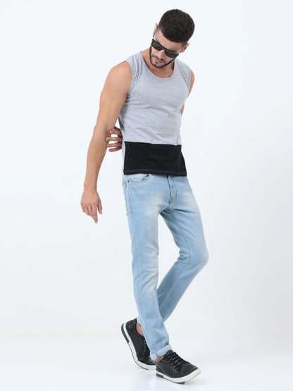 Fleximaa Men's Cotton Color Block Sleeveless T-Shirt - fleximaa-so