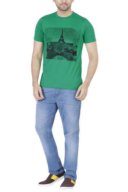 Fleximaa Men's Cotton Printed Round Neck Half Sleeve T-Shirt - fleximaa-so