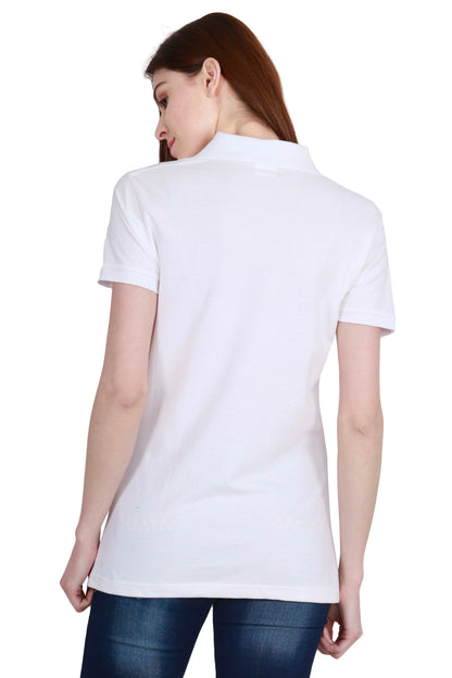 Fleximaa Women's Cotton Plain Polo Neck T-Shirt - fleximaa-so