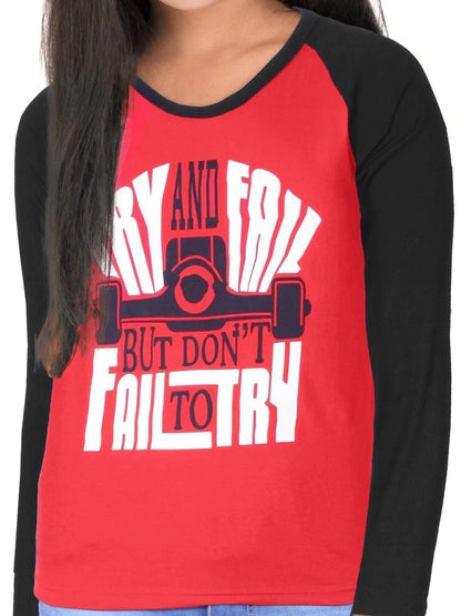 Fleximaa Boys & Girls Printed Raglan Full Sleeve T-Shirt - Fleximaa