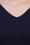 Women's Cotton Plain V Neck Half Sleeve Navy Blue Color T-Shirt