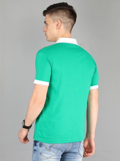 Fleximaa Men's Cotton Plain Polo Neck Half Sleeve T-Shirt - fleximaa-so