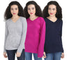 Grey Melange, Magenta & Navy Blue