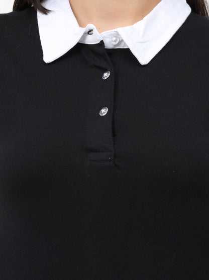 Women's Cotton Polo Neck Long Top