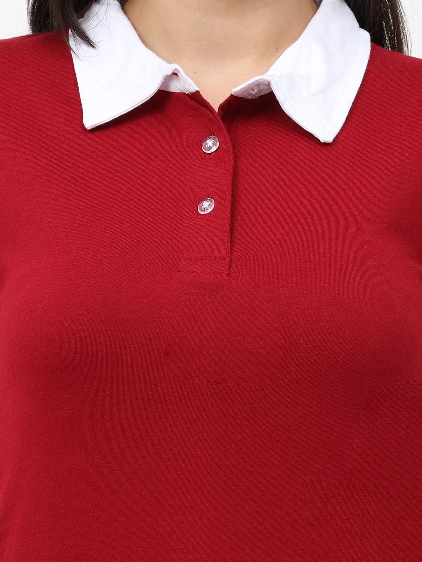 Women's Cotton Polo Neck Long Top