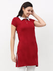 Women's Cotton Polo Neck Long Top