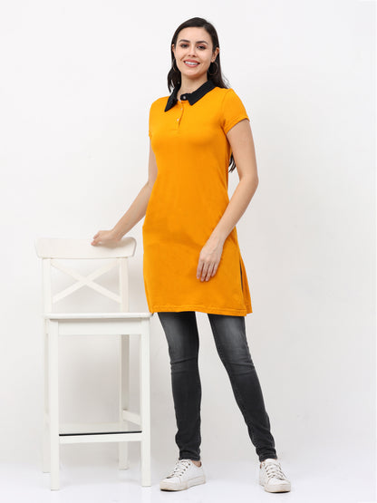 Women's Cotton Polo Neck Long Top