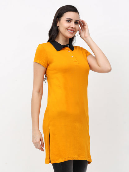 Women's Cotton Polo Neck Long Top