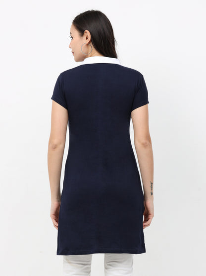 Women's Cotton Polo Neck Long Top