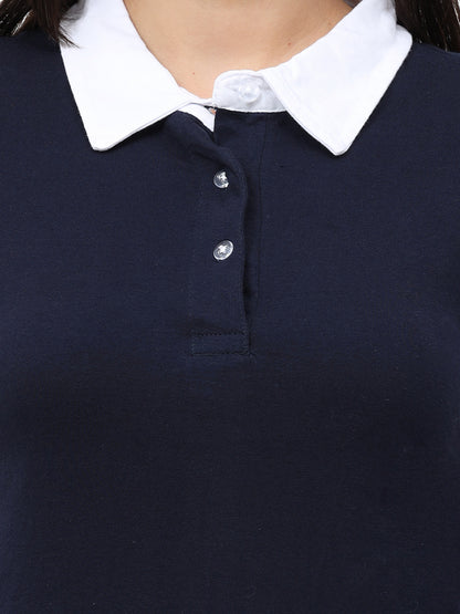 Women's Cotton Polo Neck Long Top