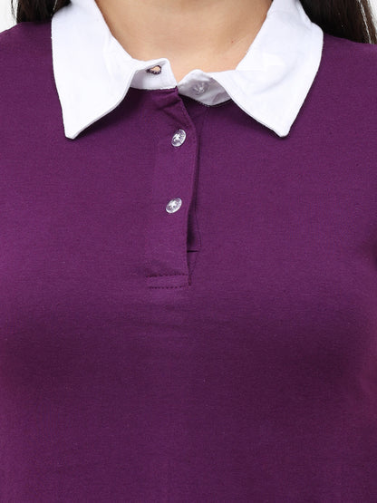 Women's Cotton Polo Neck Long Top