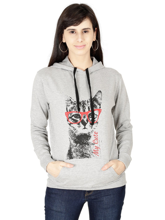 Fleximaa Women's Cotton Printed Hoodies/Sweatshirt - fleximaa-so