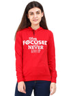 Women's Cotton Printed Full Sleeve Red Color Sweatshirt/Hoodies
