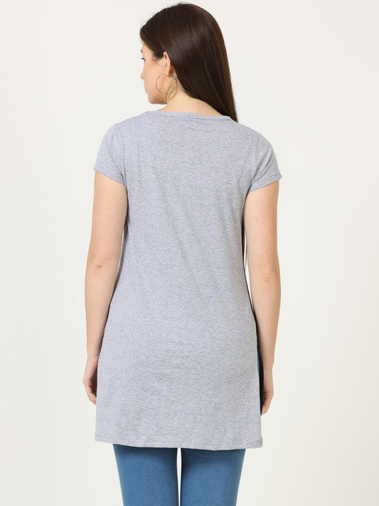 Women's Cotton Color Block Multi Color Long Top