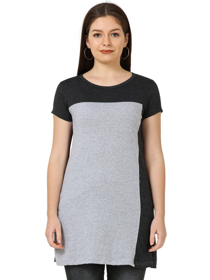 Women's Cotton Color Block Multi Color Long Top