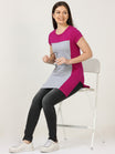 Women's Cotton Color Block Multi Color Long Top