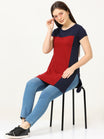 Women's Cotton Color Block Multi Color Long Top