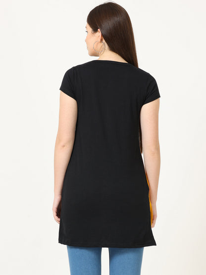 Women's Cotton Color Block Multi Color Long Top