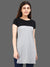 Women's Cotton Color Block Blackgrey Color Long Top