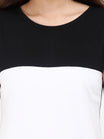 Women's Cotton Color Block Blackwhite Color Long Top