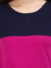 Women's Cotton Color Block Long Top