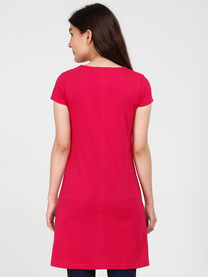 Women's Cotton Color Block Long Top