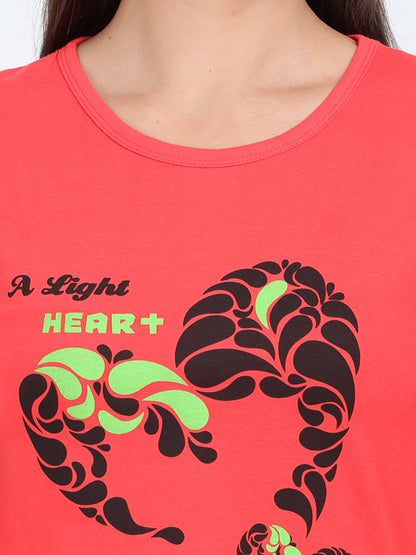 Women's Cotton Round Neck Printed Long Top
