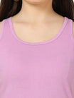 Women's Cotton Plain Sleeveless Lavender Color Top